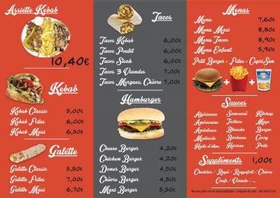 Face intérieur du menu