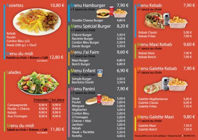 Face intérieur du menu