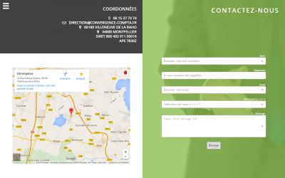 Page coordonnées et contact